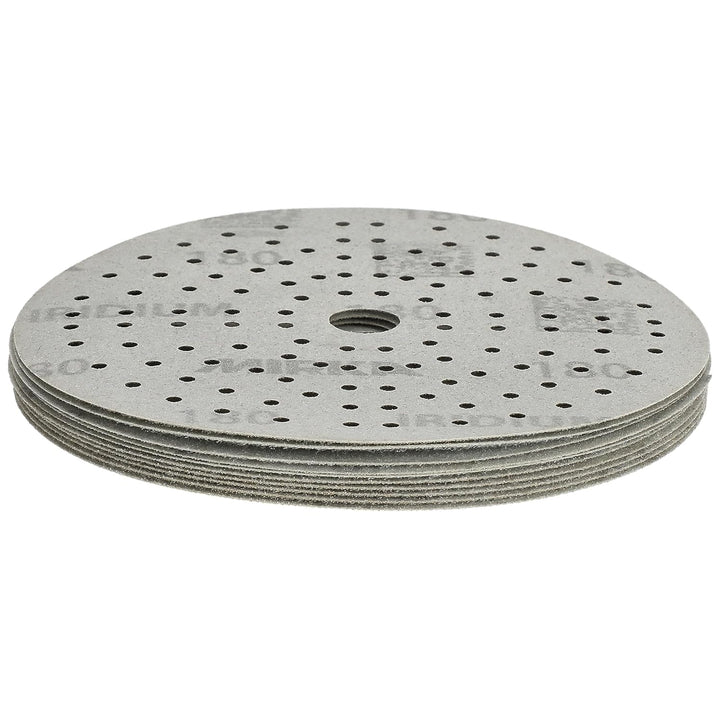 Mirka Iridium Premium-Schleifpapier Ø 150mm Klett 121-Loch, Korn 180, 10 Stk/Zum Schleifen von Lack,
