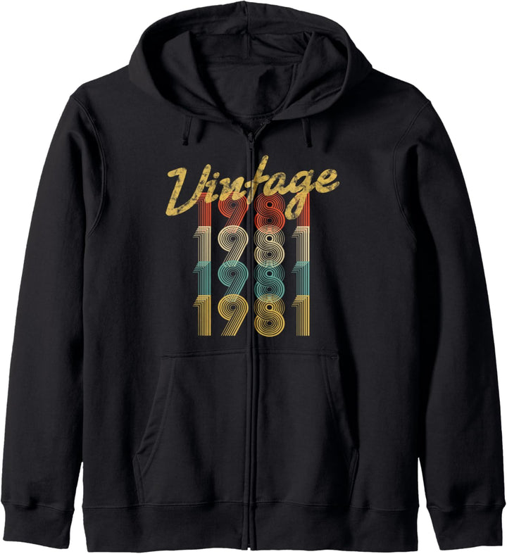 Vintage 1981 Retro Pop Born In 1981 42 Jahre alt 42. Geburtstag Kapuzenjacke