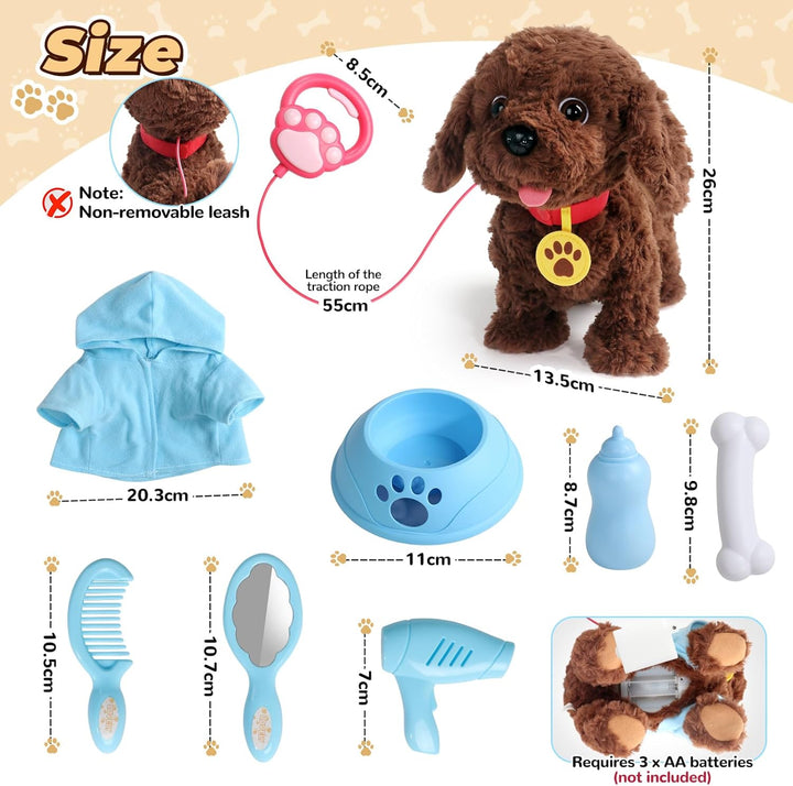 jerryvon Hund Spielzeug Kinder-Spielzeug Ab 2 Jahre Mädchen Dog Spiel Kuscheltier Hund Mit Leine der