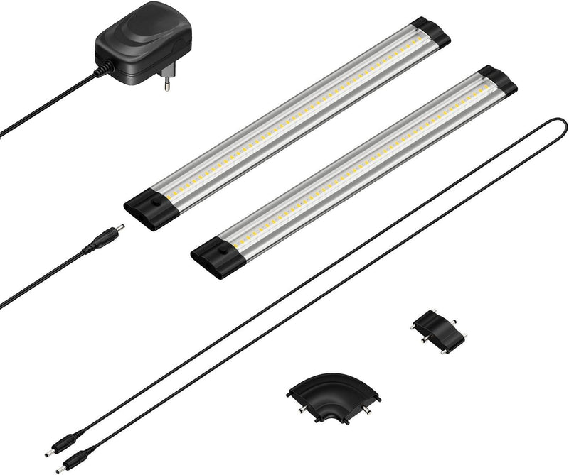 Parlat LED Unterbau-Leuchte SIRIS, flach, je 30cm, 100cm Kabel, je 368lm, warm-weiss, 2er Set