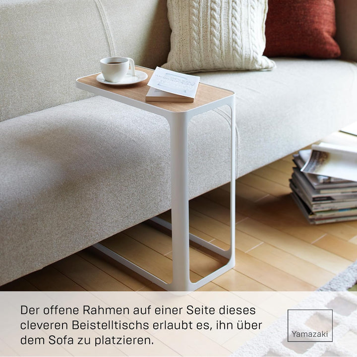 YAMAZAKI Frame Beistelltisch, Eschenholz, Weiss, One Size Weiss One