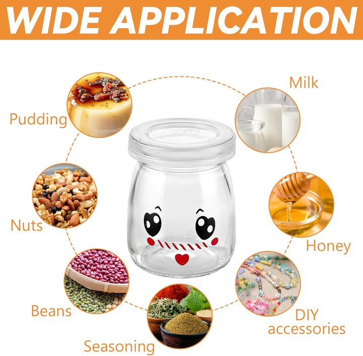 APACALI 24 Stück 100ml Dessertgläser, Joghurtgläser mit deckel, Glasflaschen, Joghurt-Gläser, Weckgl