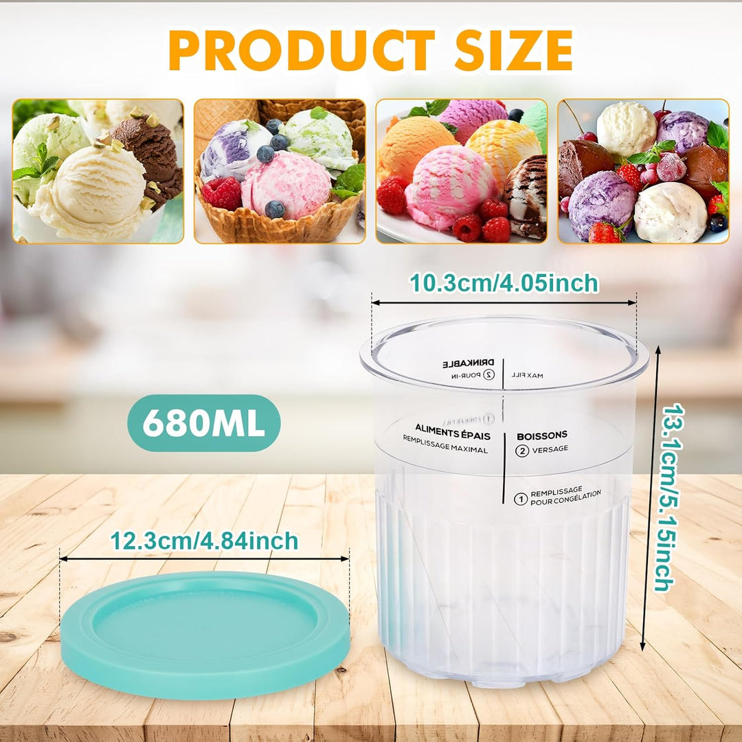 Behälter für Ninja Creami Deluxe - 4er Set Kompatibel mit NC501, NC500 EU Serie Ninja Eismaschine Cr