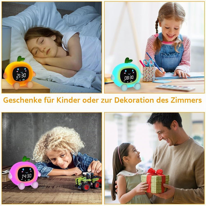 HOTUT Kinder Lichtwecker,Schlaftrainer Kinder mit Nachtlichtern,6 White Noise Kinderwecker,Digitaler