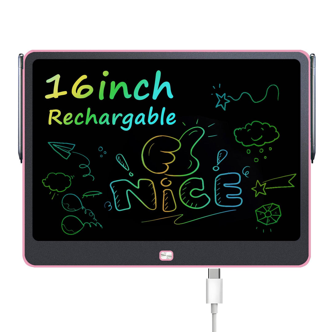 Wiederaufladbares 40,6 cm (16 Zoll) LCD-Schreibtablett, grosses buntes Zeichentablett für Kinder im