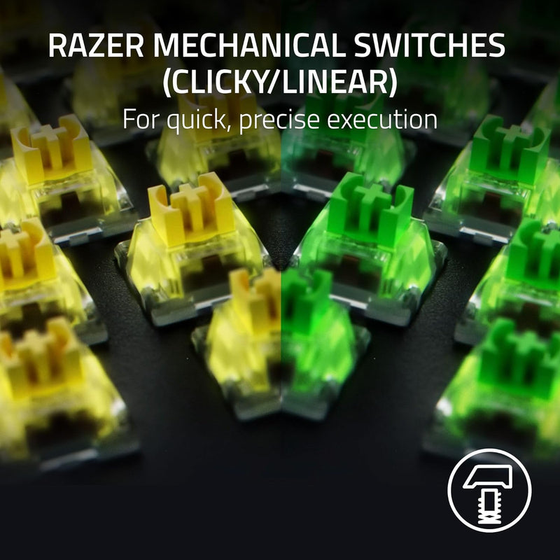 Razer BlackWidow V4 (Yellow Switch) - Mechanische Gaming-Tastatur mit Razer Chroma RGB (Mechanische