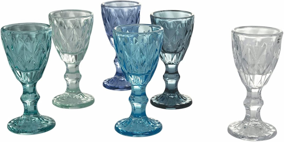 Villa d'Este Home Tivoli Prisma Ocean Set 6 Spirituosen aus Glas 45 ml