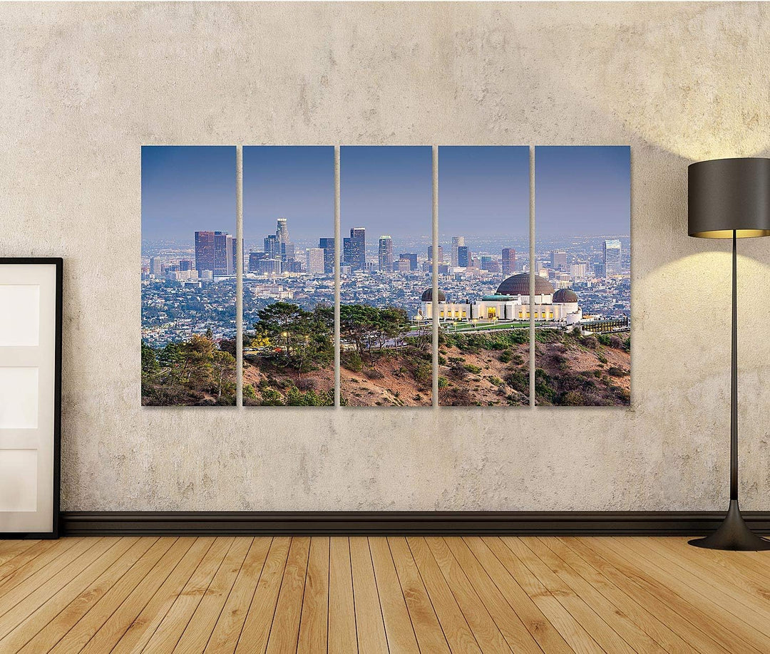 islandburner Bild auf Leinwand Los Angeles Kalifornien Usa Stadtzentrum Skyline Von Griffith Park Bi