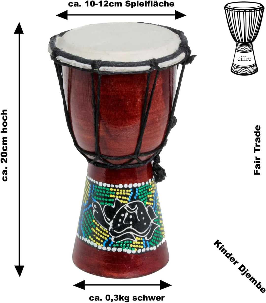 20cm Djembe Schildkröte Grün Djembe Trommel Bongo Drum Handtrommel Buschtrommel Percussion Kinder Fa