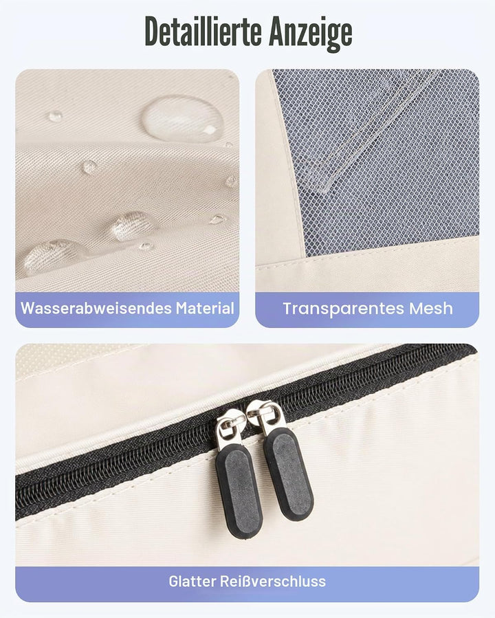 Light Flight 8-teilig Packwürfel Koffer Organizer Set Packing Cubes Reise Beige 8-teilig Koffer Orga