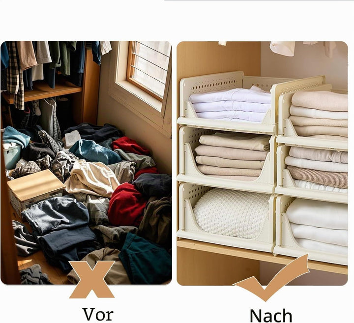 RMAN 6 Stück Kleiderschrank Organizer Faltbare Schrank Organizer Schubladenboxen Stapelbar Aufbewahr