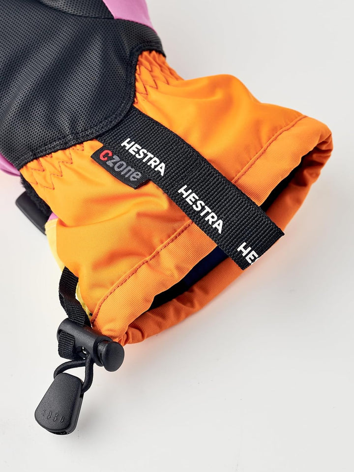 Hestra Wasserdichter Skihandschuh für Kinder, C-Zone für kaltes Wetter Orange / mehrfarbig 7, Orange