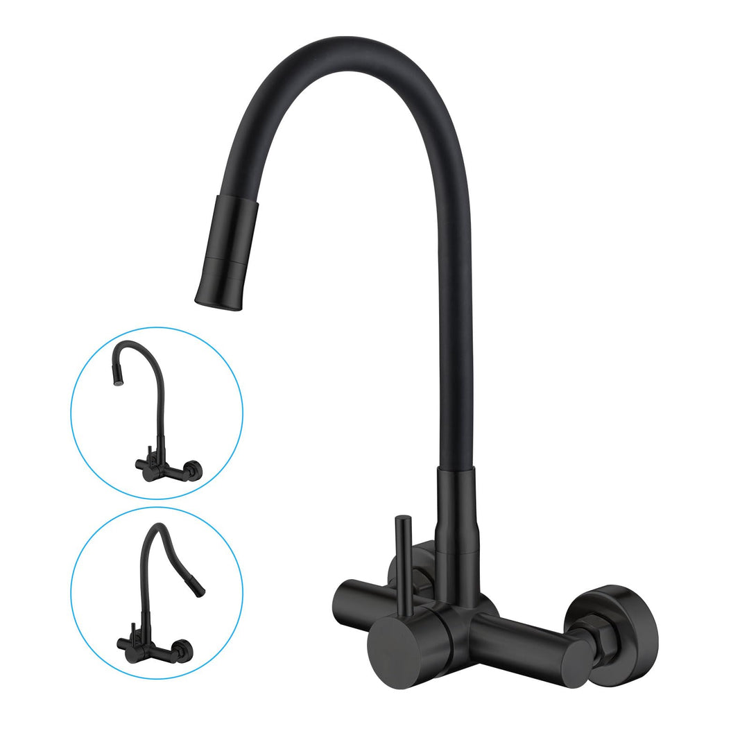 Wasserhahn Küche Wandmontage mit 3/4 zoll Anschluss für Geschirrspüler/Waschmaschine, Edelstahl Wand