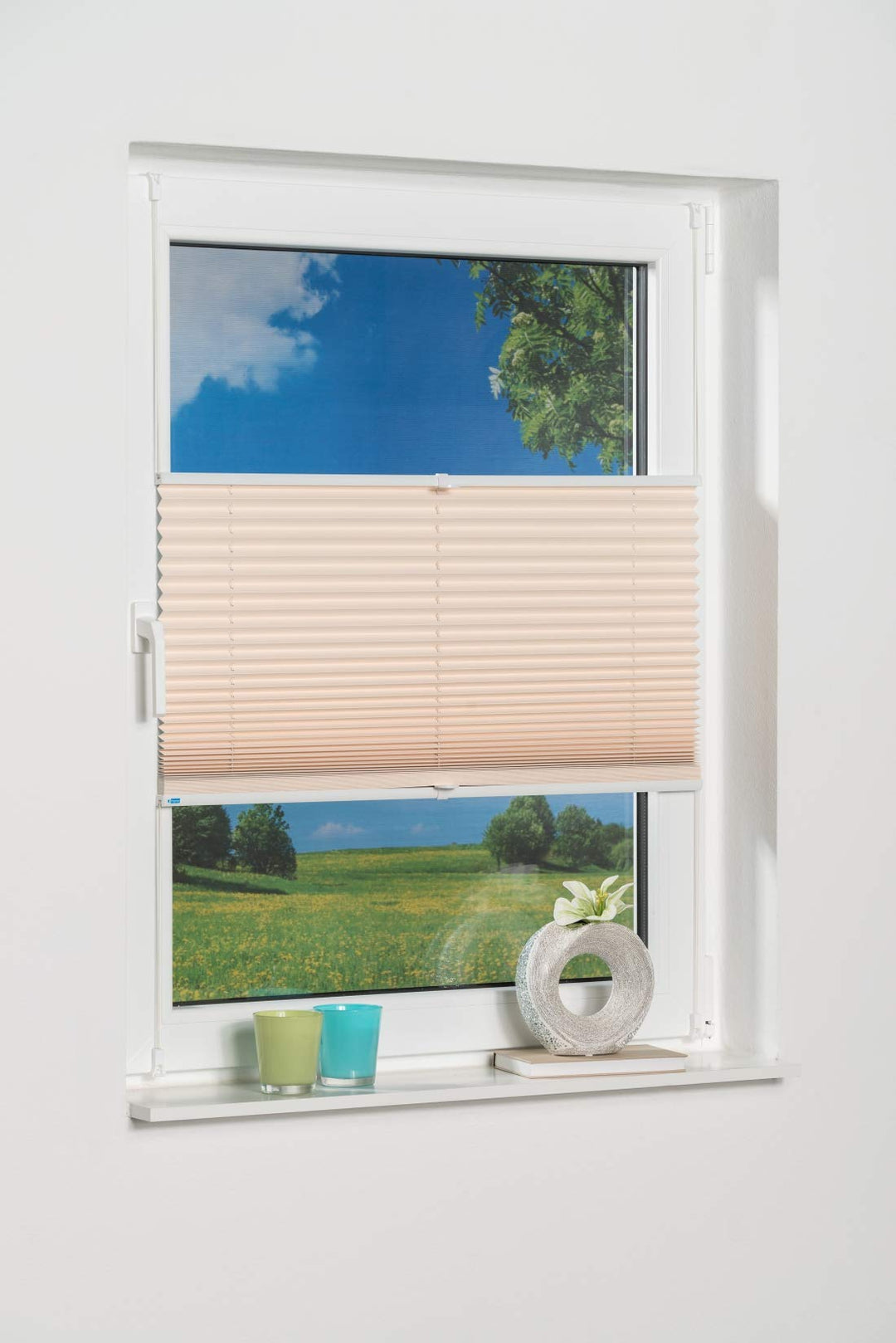 K-home Klemmfix-Plissee Palma Creme 90 x 130 cm +++Verdunklung+++ 90 x 130 cm Creme, 90 x 130 cm Cre