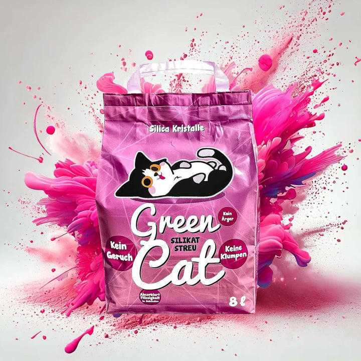 GreenCat Silicat 4x8 Liter (32 Liter) Silikatstreu Katzenstreu |100% Kieselgel | Keine Klumpenbildun