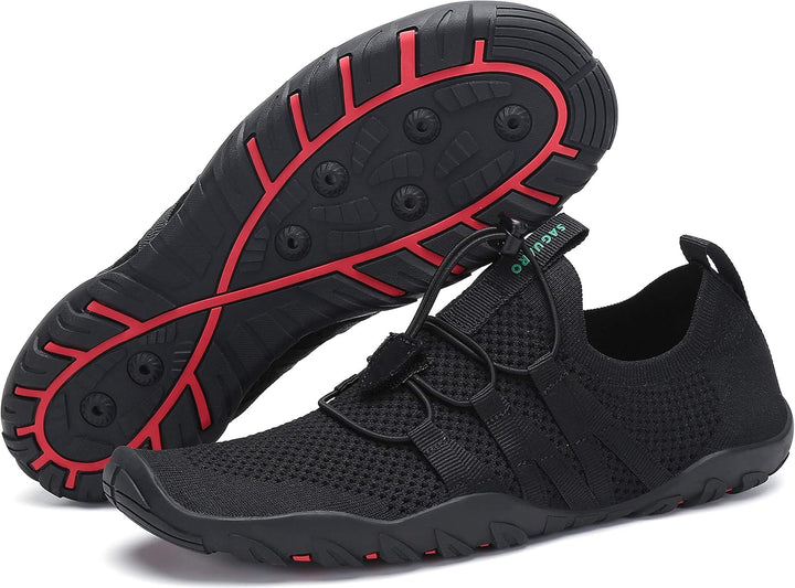 SAGUARO Herren Badeschuhe Damen rutschfeste Sohle Schnell Trocknend Schwimmschuhe 37 EU Dunkelschwar