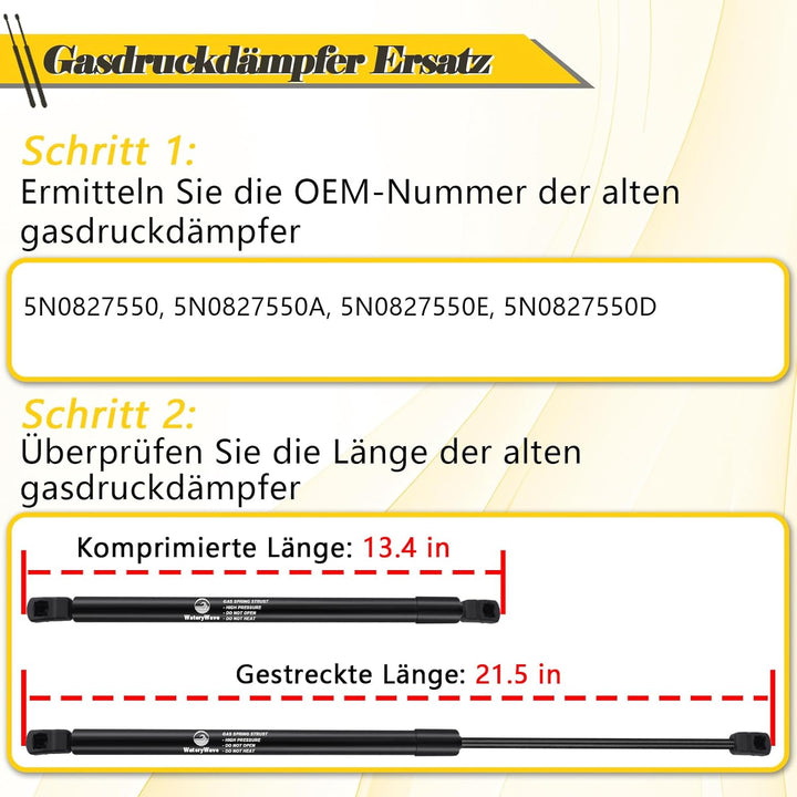 2X Heckklappendämpfer für VW Tiguan 5N 2007-2015 Kofferraum-gasfeder Gasdruckdämpfer Gasdruckfeder H