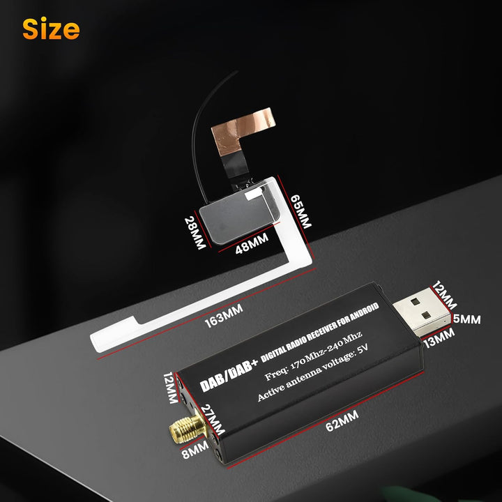 DAB DAB+ Empfänger für Android Autoradio, DAB Box für Digitalradioempfänger DAB+ Tuner mit Antenne,