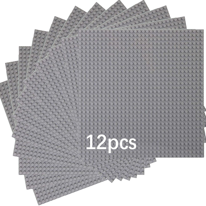 12 Platten-Set Bauplatte Kompatibel mit Meisten Marken,Kompatibel mit Bauplatte Classic,25,5 x 25,5c