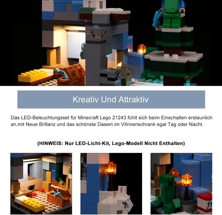 Led Beleuchtungsset für Lego Minecraft Die Vereisten Gipfel, Dekoration DIY Licht Set für Minecraft