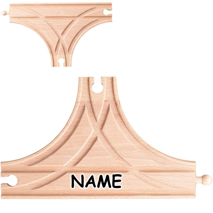 alles-meine.de GmbH 2 Stück Holz - Schienen - T-Weichen/Abzweigungen/Kreuzungen - beidseitig - inkl.