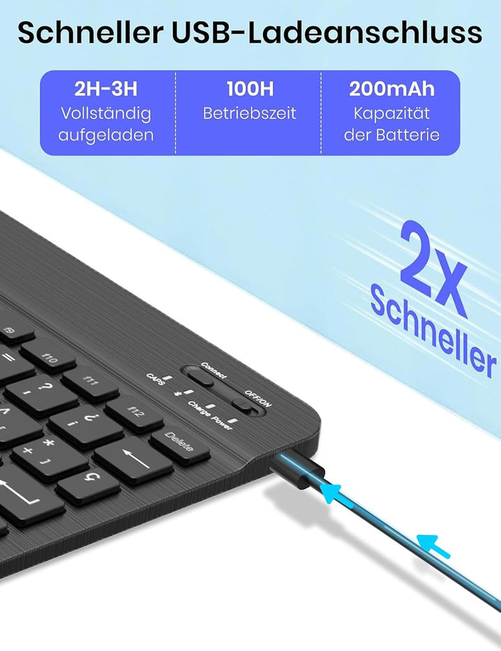 WINCHKING Tastatur Hülle für Samsung Galaxy Tab S10 Plus/S9 Fe Plus/S9 Plus | Abnehmbar Hülle mit St