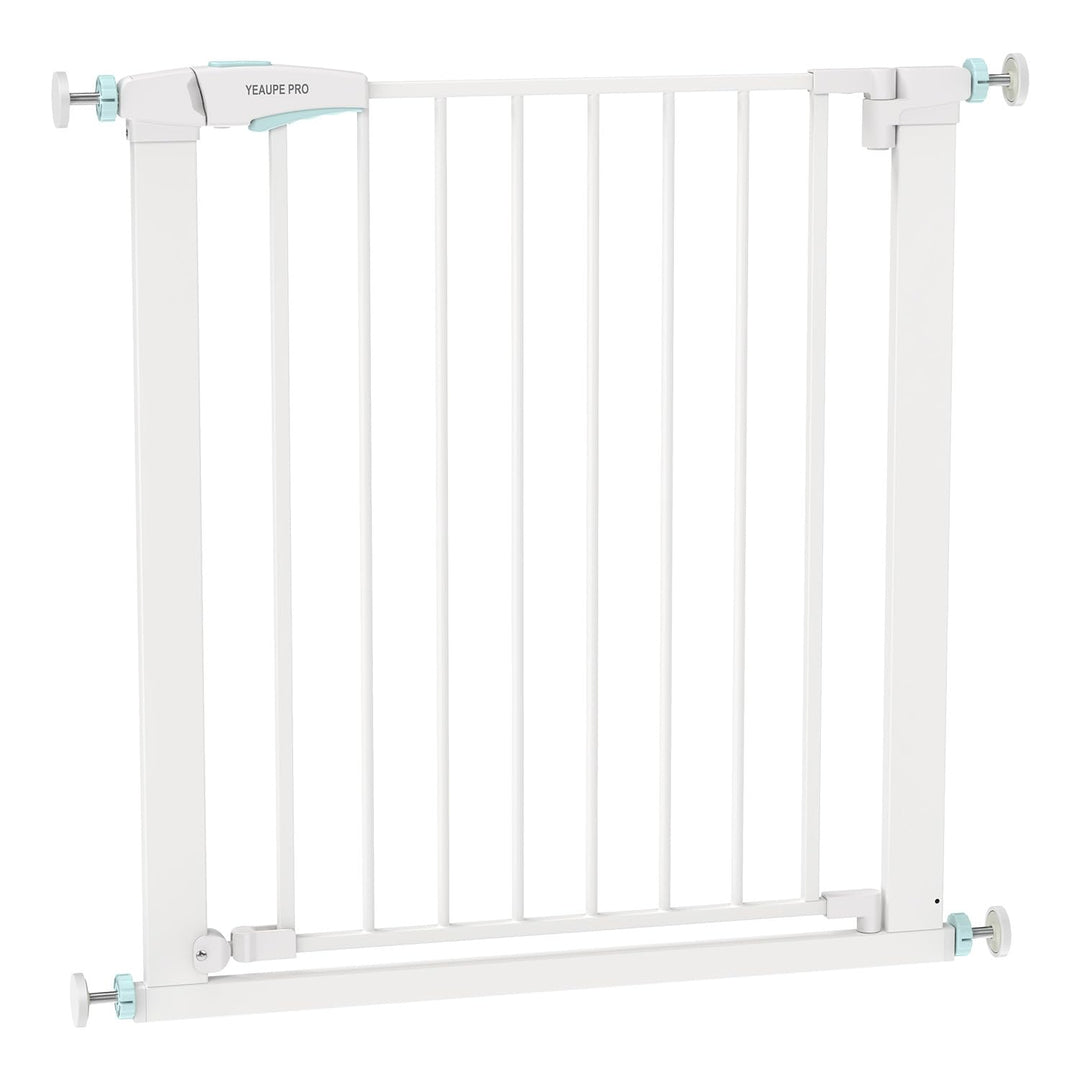 YEAUPE PRO Treppenschutzgitter Ohne Bohren, für Breiten 77-80cm, Weiss | 76 cm Hoch Türgitter baby,