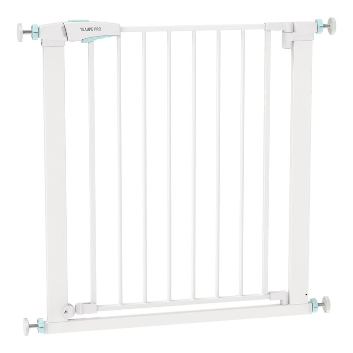 YEAUPE PRO Treppenschutzgitter Ohne Bohren, für Breiten 77-80cm, Weiss | 76 cm Hoch Türgitter baby,