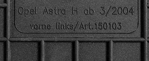 Fussmatten Vorne, Hinten + Tunnel Matte 5er Set für Opel Astra H 2004-2012 3 Gummi Gumimatten Vorne,