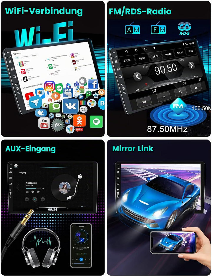 Android 12.0 Autoradio für Mitsubishi Lancer 2008–2016 – kostenlose Rückfahrkamera – 10 Zoll IPS – u