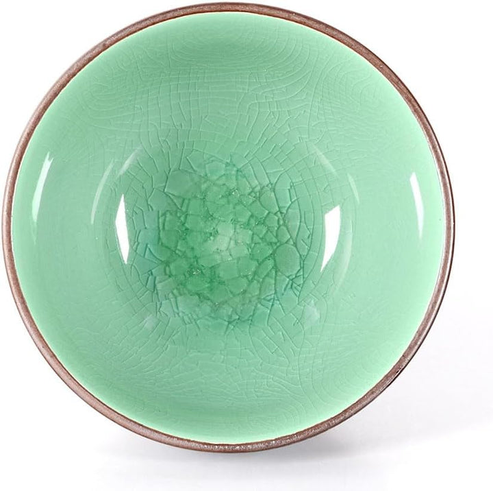 Matcha-Set 4-teilig, moosgrün, bestehend aus 2 Matcha-Schalen, Matcha-Löffel und Matcha-Besen (Bambu