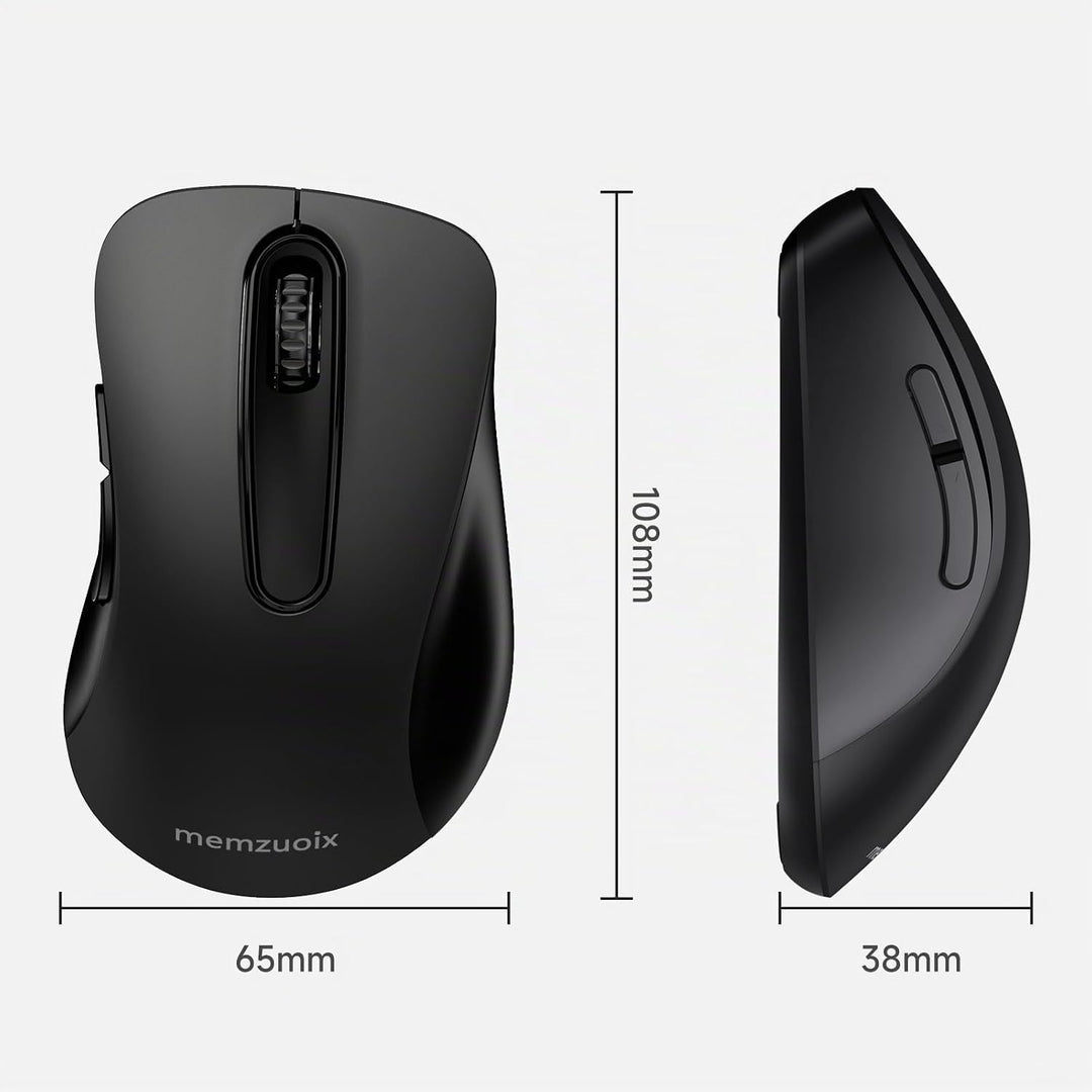 memzuoix Kabellose Maus 2.4GHz, Tragbare Optische Wireless Maus 1400 DPI mit Mini-USB-Empfänger, 5 T