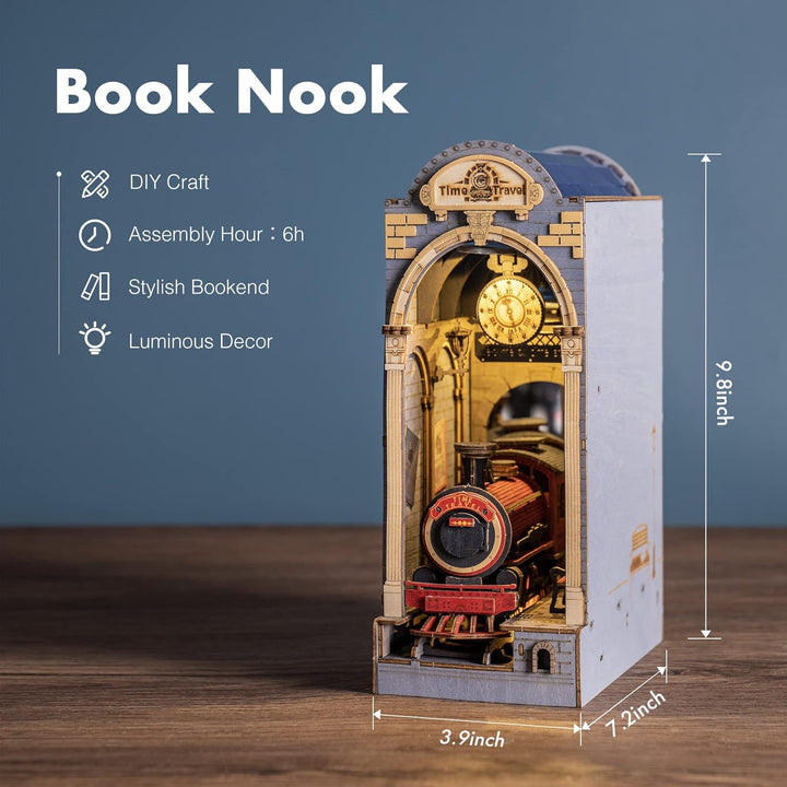 Rolife DIY Book Nook Kits Modell Holzbausatz, Unisex-Kinder, Bookshelf Insert Diorama Bookends, Book