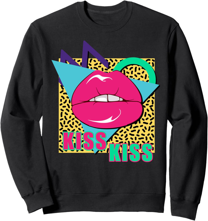 90er Retro Lippen Kiss Kiss Vintage Clothes 90s Aesthetic Sweatshirt