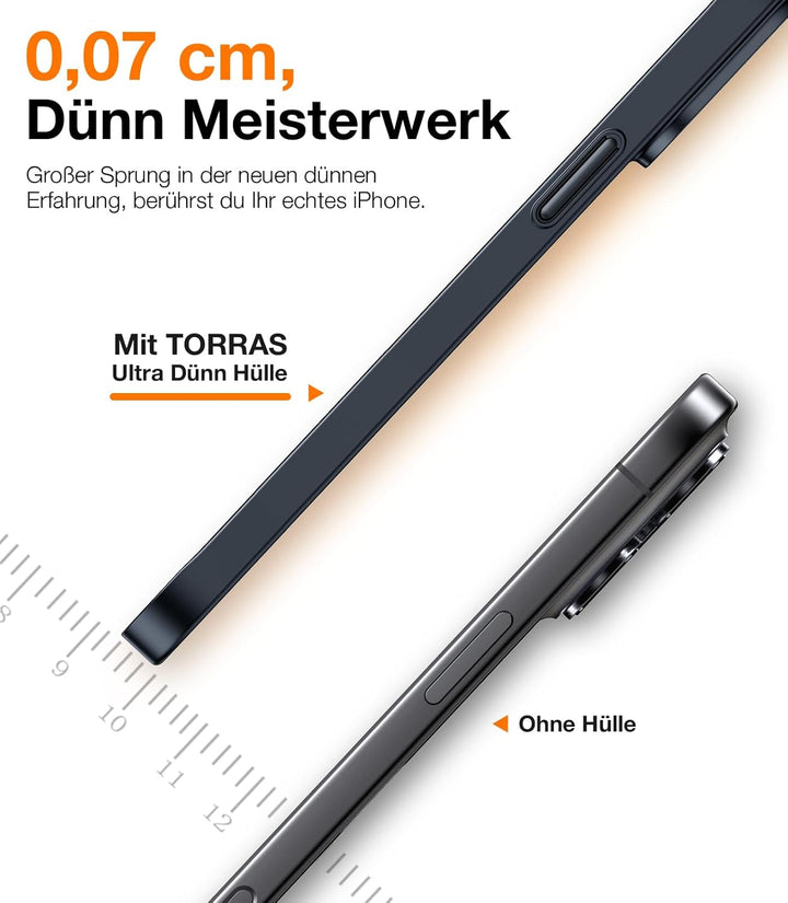TORRAS Ultra Dünn für iPhone 12 Mini Hülle (mit 2 Schutzglas) Unzerbrechlich Schutz, Exzellente Samt