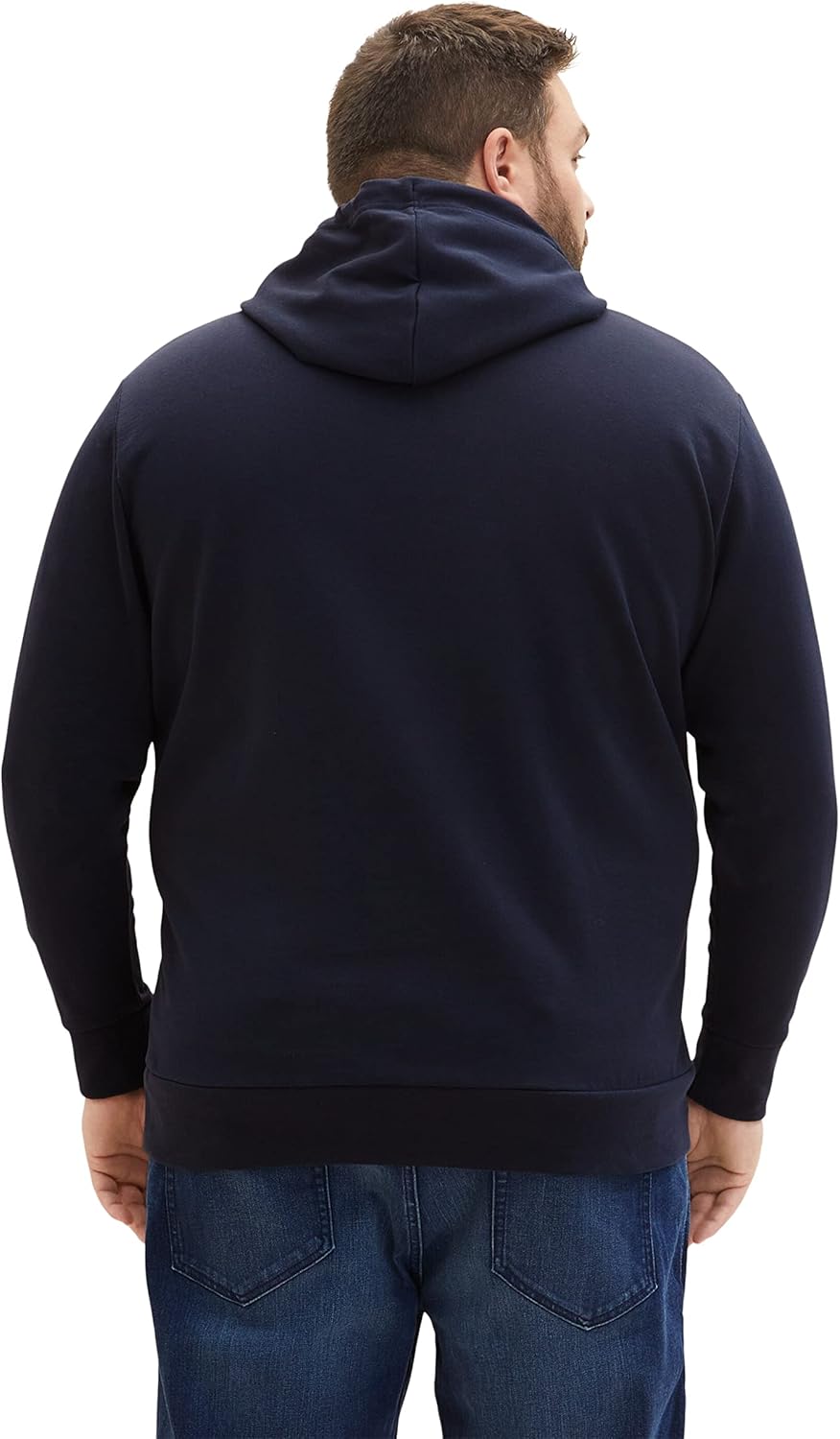 TOM TAILOR Herren Plussize Hoodie Sweatshirt mit Print, 10668 - Sky Captain Blue