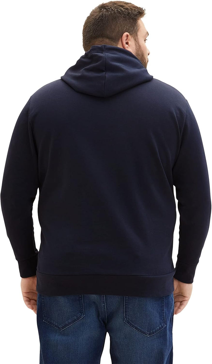 TOM TAILOR Herren Plussize Hoodie Sweatshirt mit Print, 10668 - Sky Captain Blue