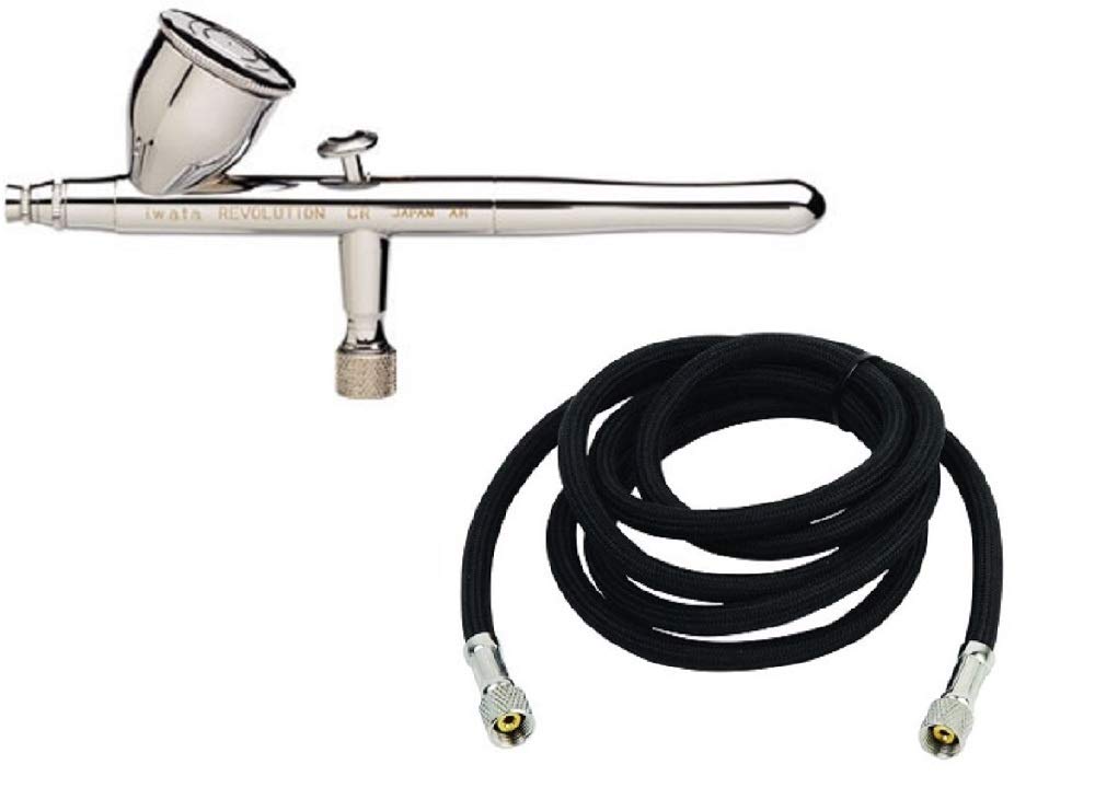 Iwata Airbrush Revolution HP-CR mit geflochtenem Luftschlauch Fengda 3m passend 1/8 "-1/8"