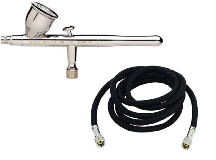 Iwata Airbrush Revolution HP-CR mit geflochtenem Luftschlauch Fengda 3m passend 1/8 "-1/8"