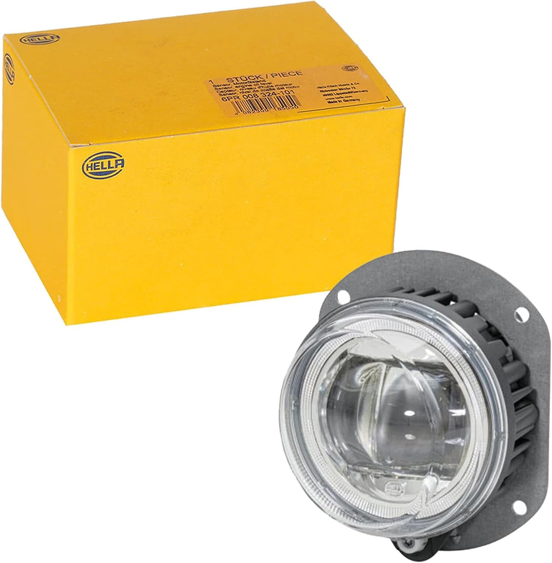 HELLA - LED-Nebelscheinwerfer - 90mm Performance L4060 - 24/12V - rund - Einbau - glasklare Streusch