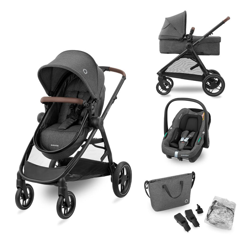 Maxi-Cosi Zelia S Trio Kinderwagen 3 in 1 Komplettset, Baby 0-4 Jahre, bis 22 kg, Zusammenklappbar,