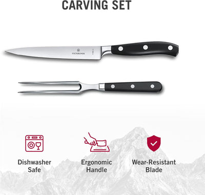Victorinox, Grand Maître, Profi Tranchier-Set, 2-teilig, Extra Scharfe Klinge, 20 cm, Robuster Kunst