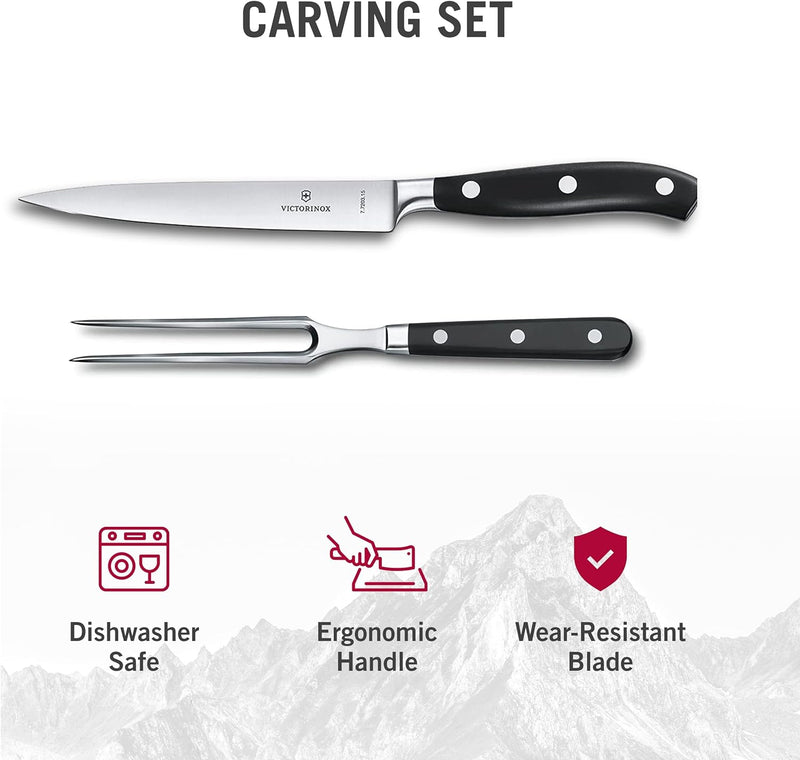 Victorinox, Grand Maître, Profi Tranchier-Set, 2-teilig, Extra Scharfe Klinge, 20 cm, Robuster Kunst