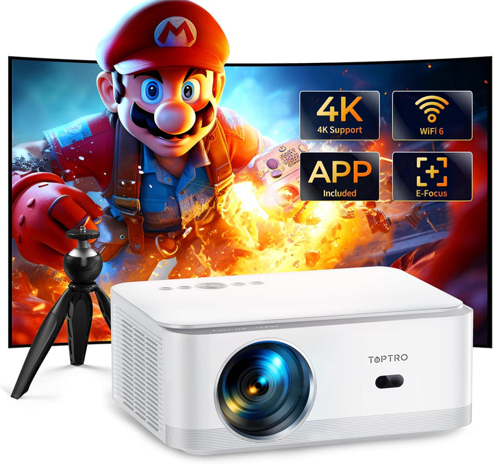 Beamer Heimkino Native 1080P HD Unterstützt 4K, Video Projector mit Android TV 【Elektrischer Fokus &