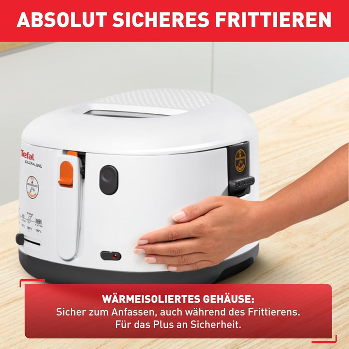 Tefal FF1631 Fritteuse Filtra One | 1.900 W | Kapazität 1,2 Kg | Clean-Oil-System | Auffangsieb für
