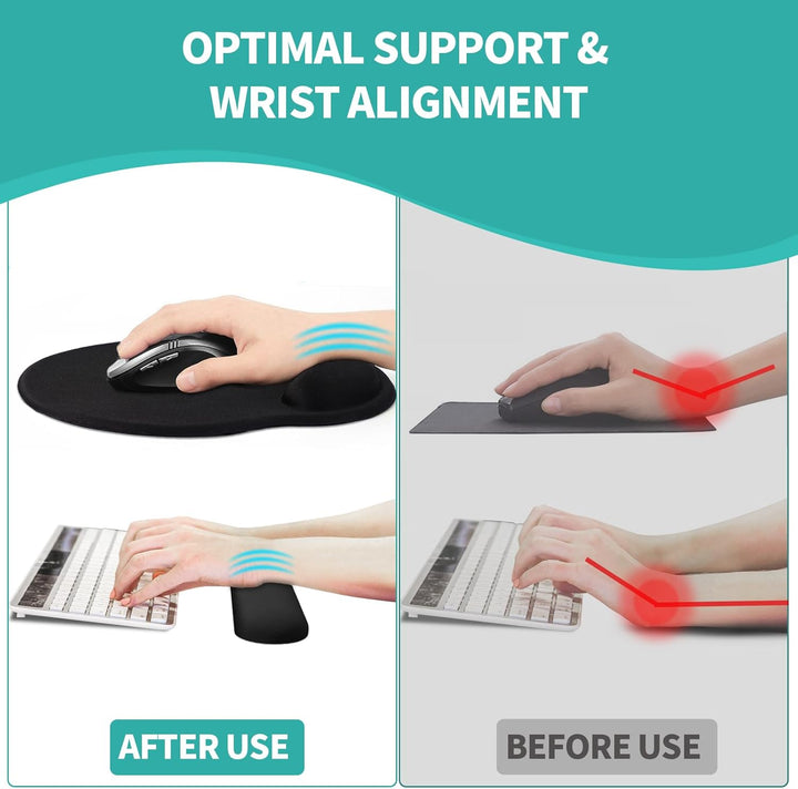 Giecy Mauspad mit handauflage und handballenauflage Tastatur, Ergonomisches Mouspad mit gelkissen &