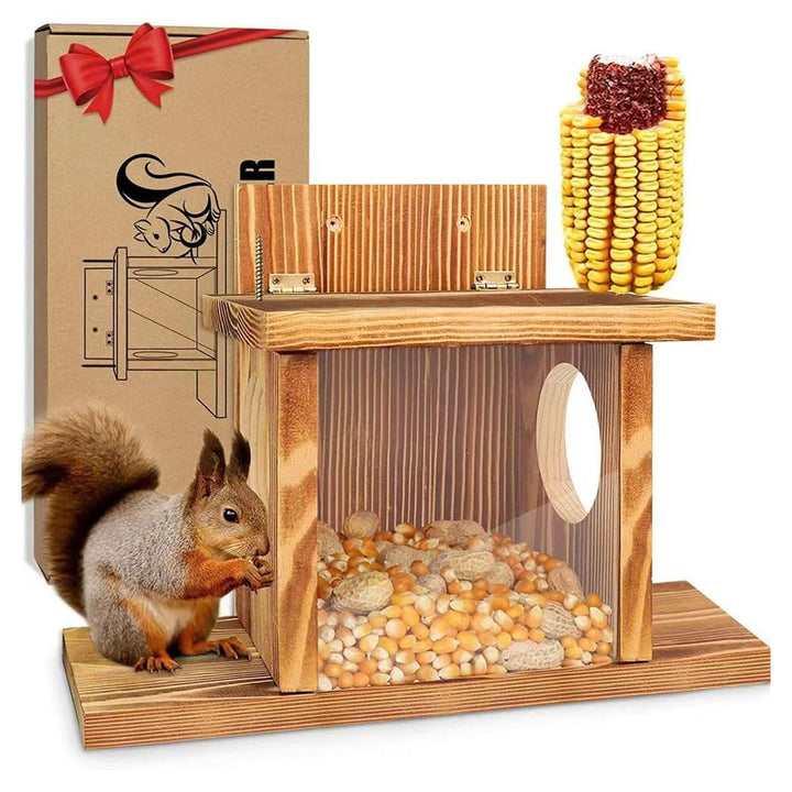 Eichhörnchen Futterhaus, Eichhörnchen Futterstation, Eichhörnchen Haus mit 2 Eingängen &amp; Sitzplattfo