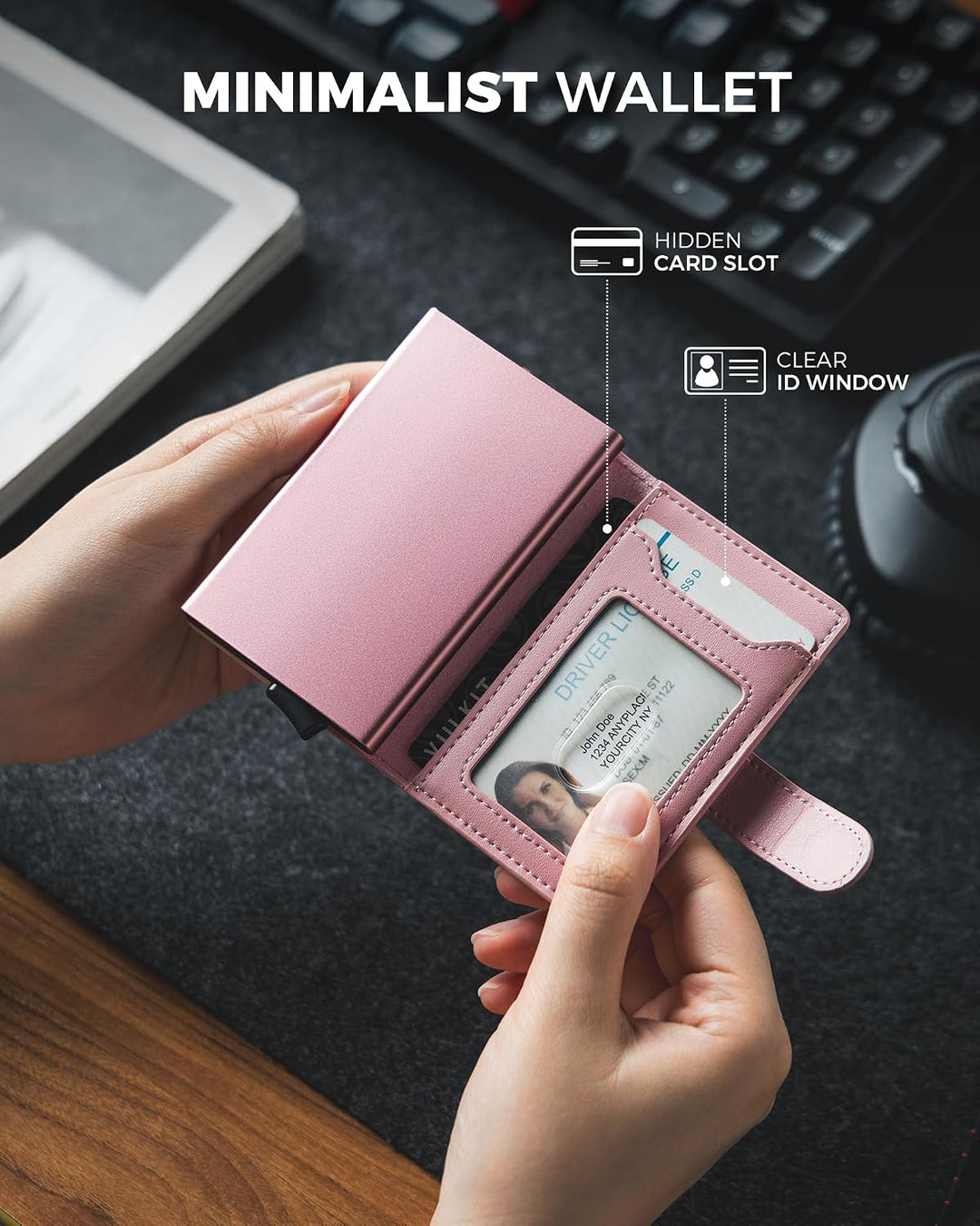 VULKIT Kartenetui Herren &amp; Damen RFID Schutz Kreditkartenetui Metall mit 3 Kreditkarte Fächern und 1
