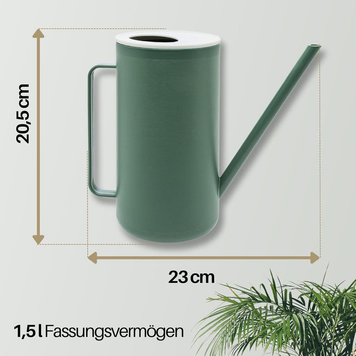 homiez Giesskanne Mug 1500ml 1,5l für Zimmerpflanzen/Balkon/Drinnen aus Kunststoff, mit langem Ausgi