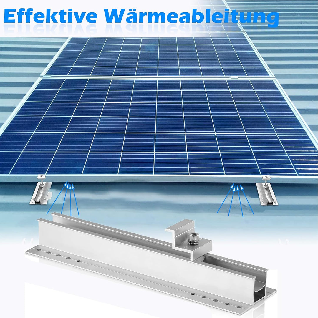Warmfay Photovoltaik Halterung Befestigungssystem, Dachhalterungen Solarmodule Aluprofil 300MM Monta